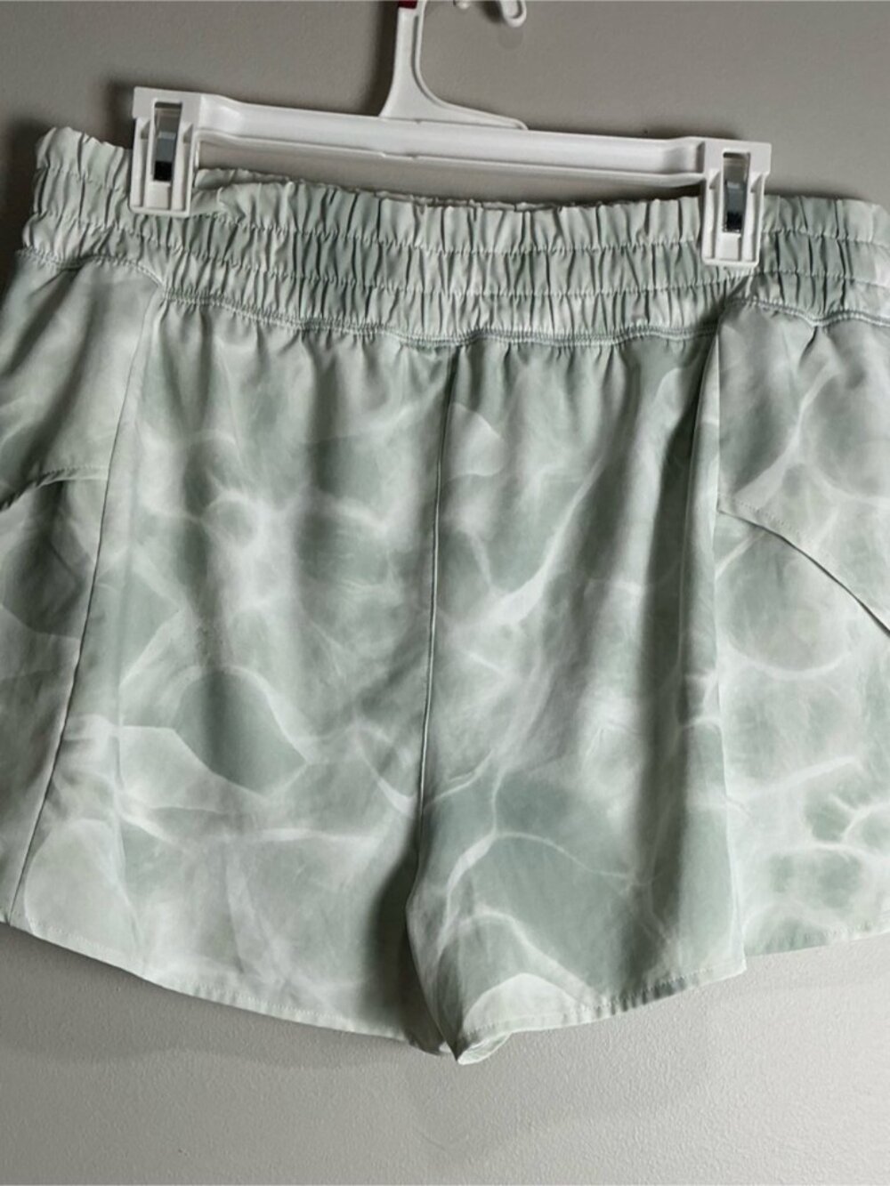Light Sage Printed Athletic Shorts - Picture 2 of 4